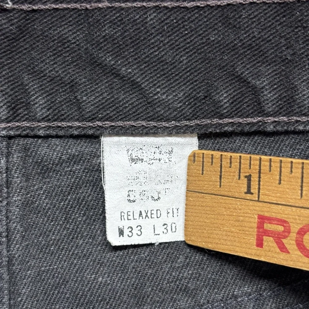 Vintage Levis 550 Jeans 33x30 (Fits 32x30) Black Denim Relaxed Fit Y2K Red Tab